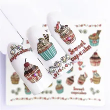 1 шт. фруктовые рождественские наклейки для ногтей цветы pPlants водная наклейка кошка узор 3D маникюрная наклейка украшение для ногтей m3N96