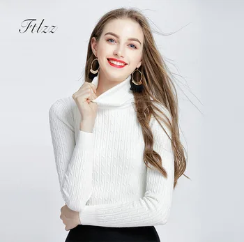 

Woman Basic Turtleneck Sweater 2018 New Autumn Winter Long Sleeve Slim Solid Casual Plllover Sweaters Mujer Women Knit Invierno