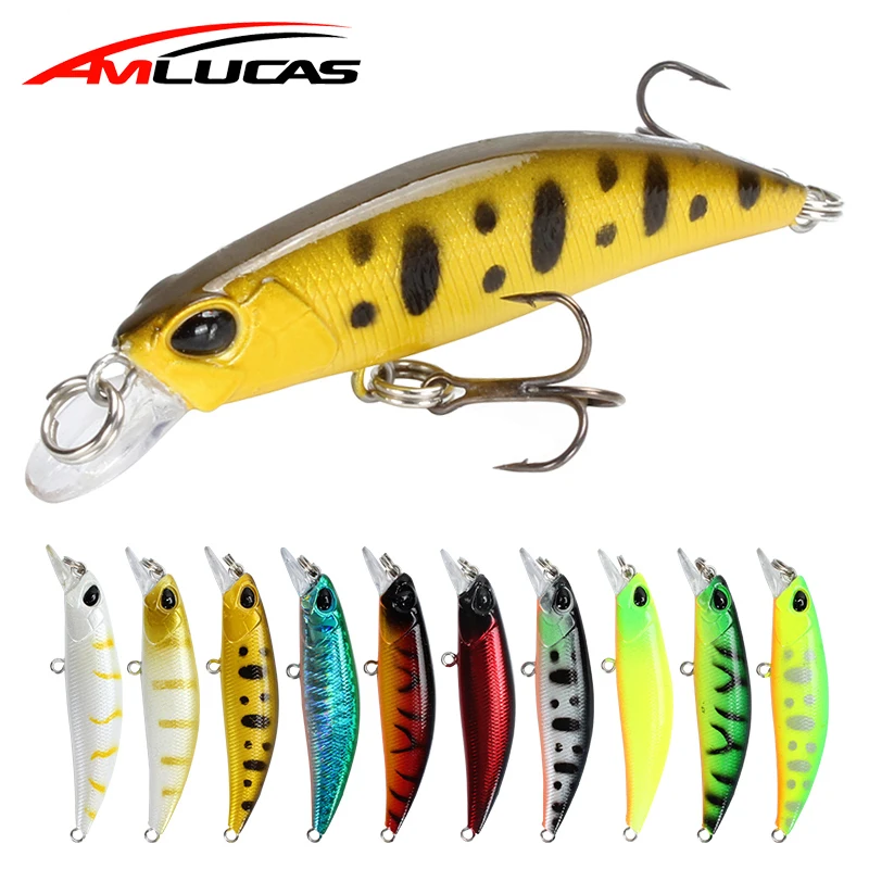 

Amlucas New Minnow Fishing Lure 65mm 4g Slowly Sinking Artificial Japan Hard Bait Bass Pesca Wobblers Crankbait Carp Fishing