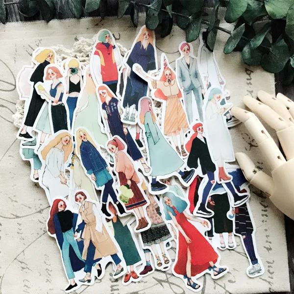 

ZFPARTY 31pcs Fashion Girls Paper Stickers for Scrapbooking Happy Planner/Card Making/Journaling Project