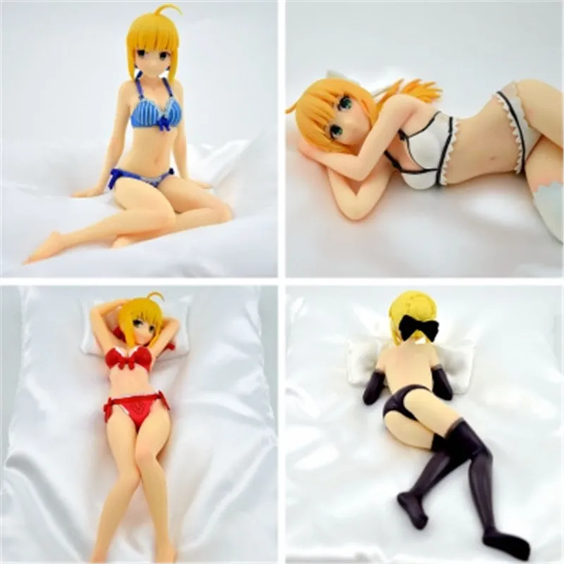 Волна Fate/Stay Night Saber ПВХ Фигурки игрушки Аниме Сексуальная девушка в бикини фигурки