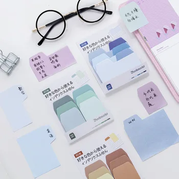 

3 PCS Colorful Simple Gradient Color Sticky Memo Pad Indexes Bookmark DIY Memos Filofax Notes classify office Stationery Sticker
