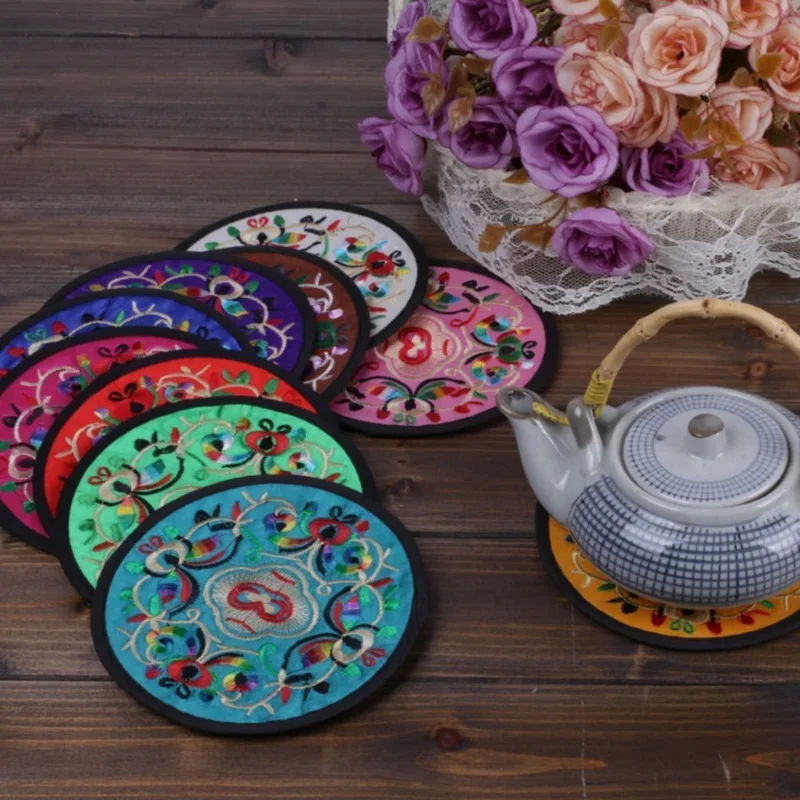 Coasters-for-Drinks-Vintage-Ethnic-Floral-Design-Placemat-Value-Pack-9pcs-Set-5-12-13cm-Mixed (1)