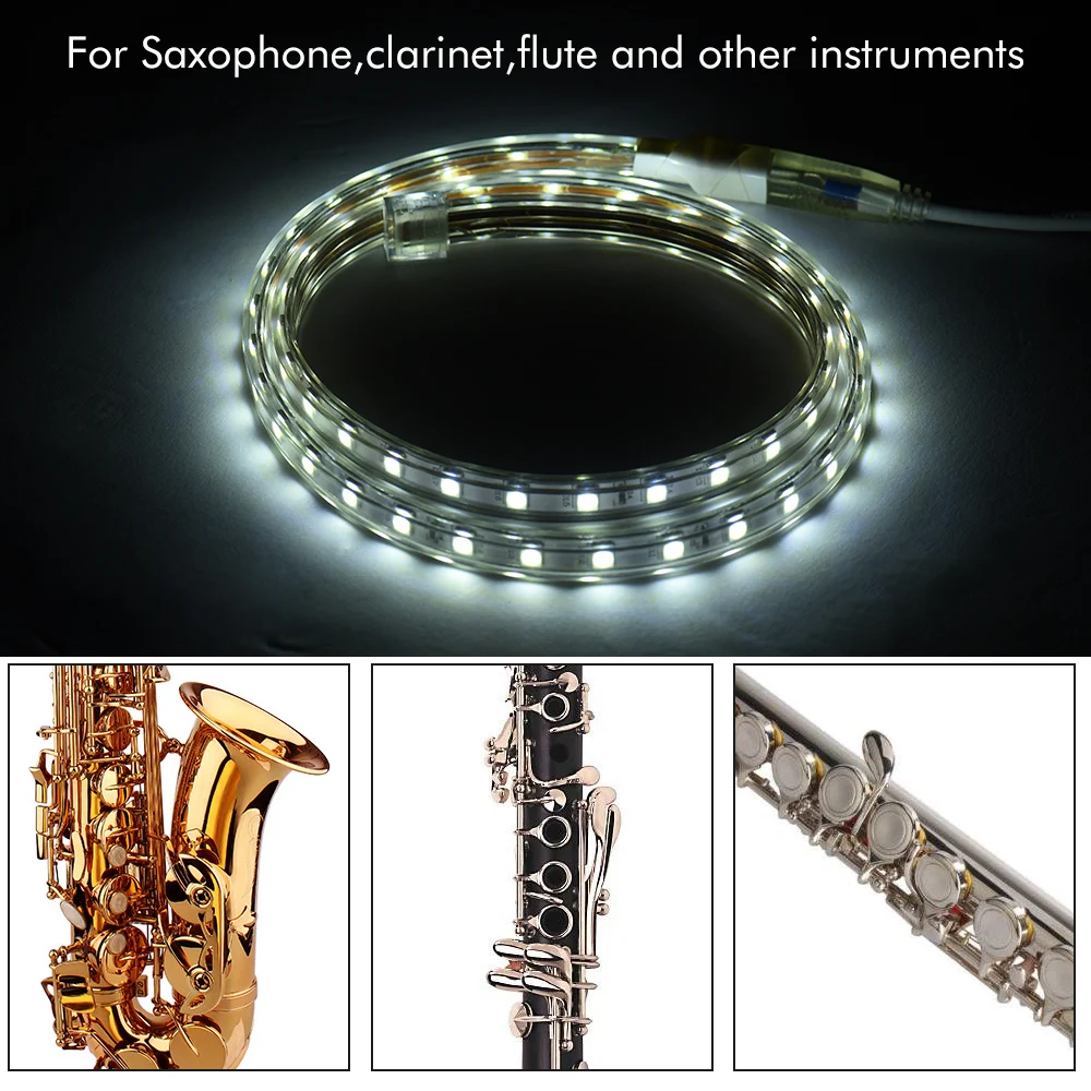 

Saxophone Flute Light Strip LED Leak Light Strip for Clarinet Flute Oboe Repair Tool Wind Instrument Accessory, EU Plug 220V