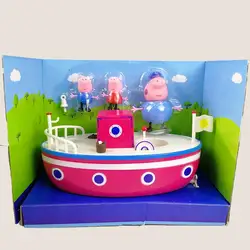 Свинка Пеппа парусный корабль DiY Модель аниме Рисунок Джордж семья пластиковая фигура игрушечные лошадки для детей подарок на день