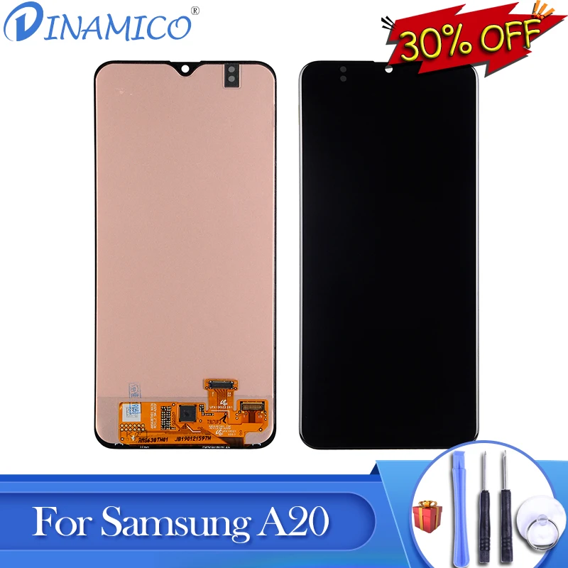 

Dinamico Promotion For Samsung Galaxy A20 Lcd A205 Lcd SM-A205F Display Touch Screen Digitizer Assembly Free Shipping With Tools