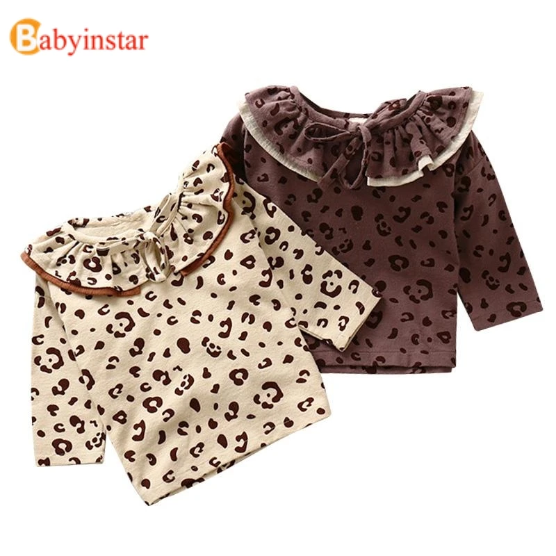 

Babyinstar 2019 Kids Blouse Cheetah Print Girls Blouse Cotton Shirts For Teens Blouse Kids Clothing Long Shirt For Girls