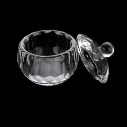 2 шт акриловое Хрустальное Стекло Dappen Блюдо контейнер с крышкой чашка для жидкая пудра дизайн ногтей для жидкая пудра