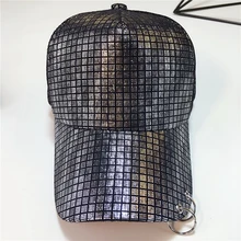 MYZOPER Новая модная однотонная бейсбольная кепка с блестящей решеткой, открытая Регулируемая железная кольцевая летняя шляпа от солнца