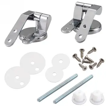 

2pcs Alloy Replacement Toilet Seat Hinges Mountings Set Chrome with Fittings Screws For Toilet Accessories