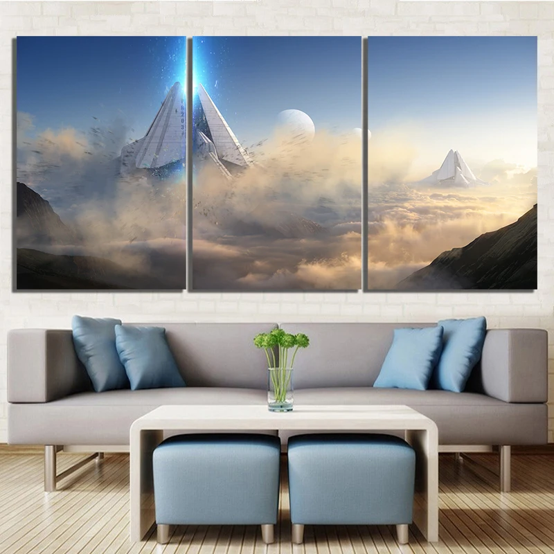 3 Piece Video Games Titanfall 2 Poster Wall Sticker Paintings Fantasy Art Game Scence Landscape Painting for Home Decor | Дом и сад