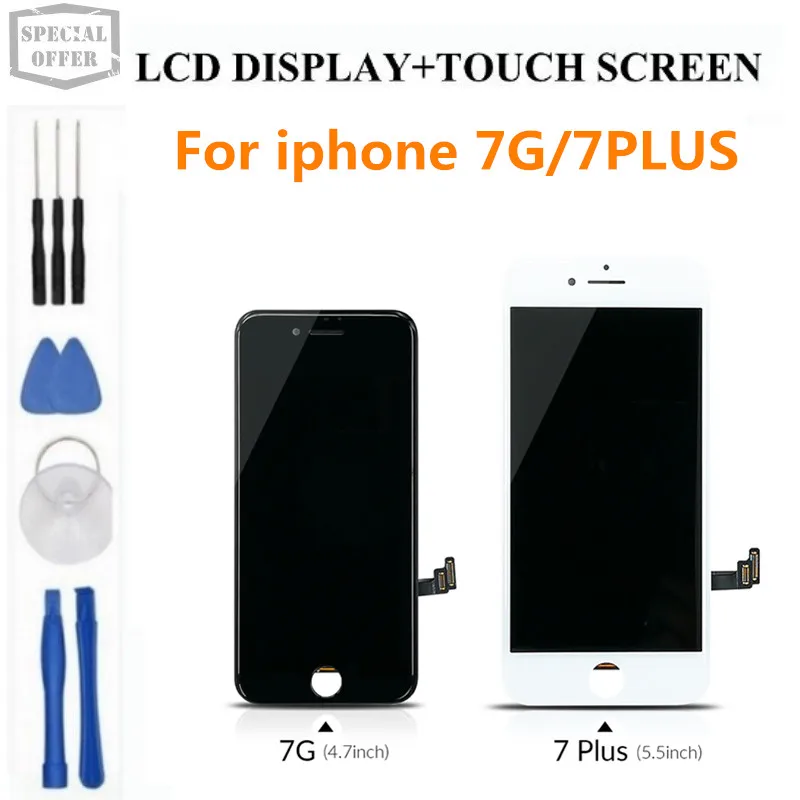 

free shipping LCD Display For iPhone 7 7 plus LCD Display Touch Screen+Front camera Digitizer Assembly Replacement 4.7inch 5.5