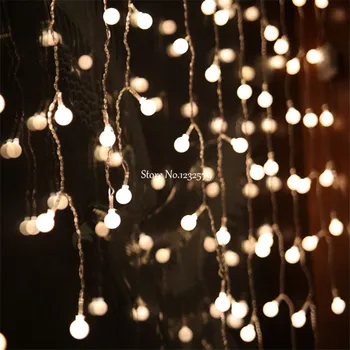

Multi-color 4M 96SMD Cherry Ball Curtain String Lights Led Lamps New Year Garden Xmas Wedding Party Windows Decoration 110V-240V