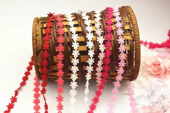 

15Yard two tone daisy flower venise lace trim diameter 1.2cm FIVE COLORS