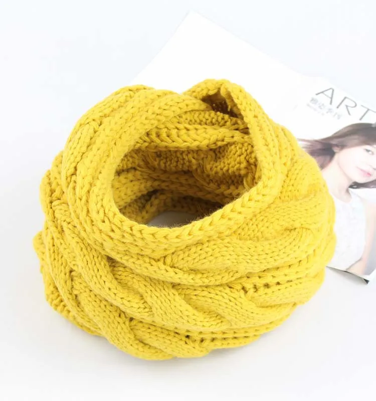 Высокое качество унисекс вязаный шарф снуд женские зимние шарфы искусственный кашемир теплый шарф роскошный бренд женский шаль-кольцо палантин - Цвет: Цвет: желтый