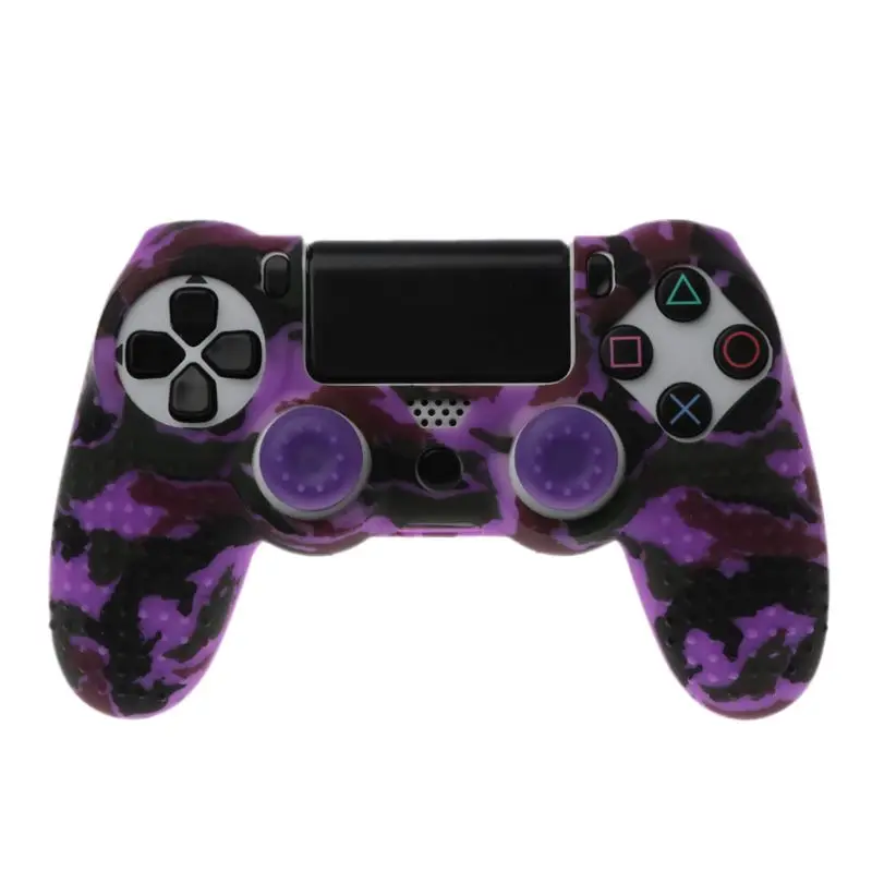 Для Playstation PS4 контроллер Противоскользящий Камуфляжный силиконовый чехол с ручкой Крышка джойстика s защитный чехол - Цвет: Фиолетовый