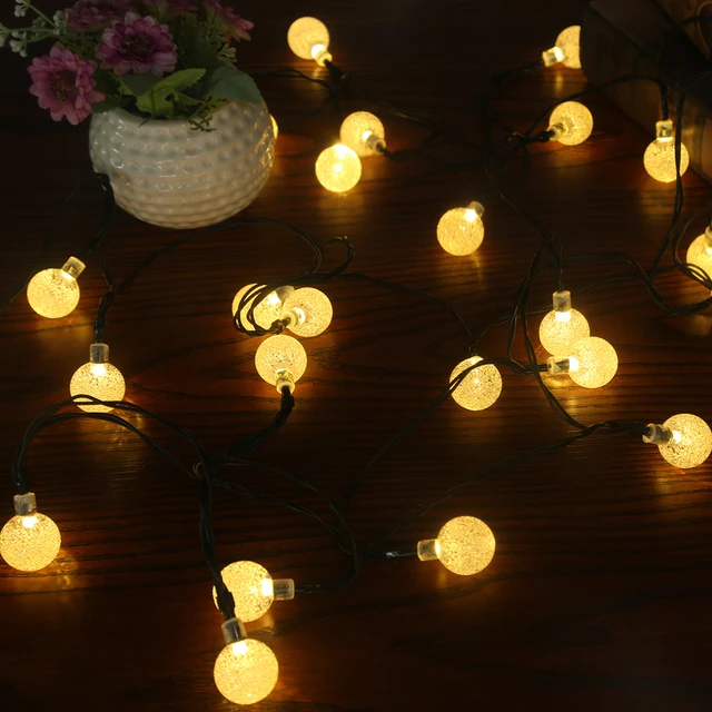 Solar Light String 30led Bubble Beads Decorative Lights Outdoor Garden Waterproof Light Christmas Halloween Party Decoration Solar Light String 30led Bubble Beads Decorative Lights Outdoor Garden Waterproof Light Christmas Halloween Party Decoration