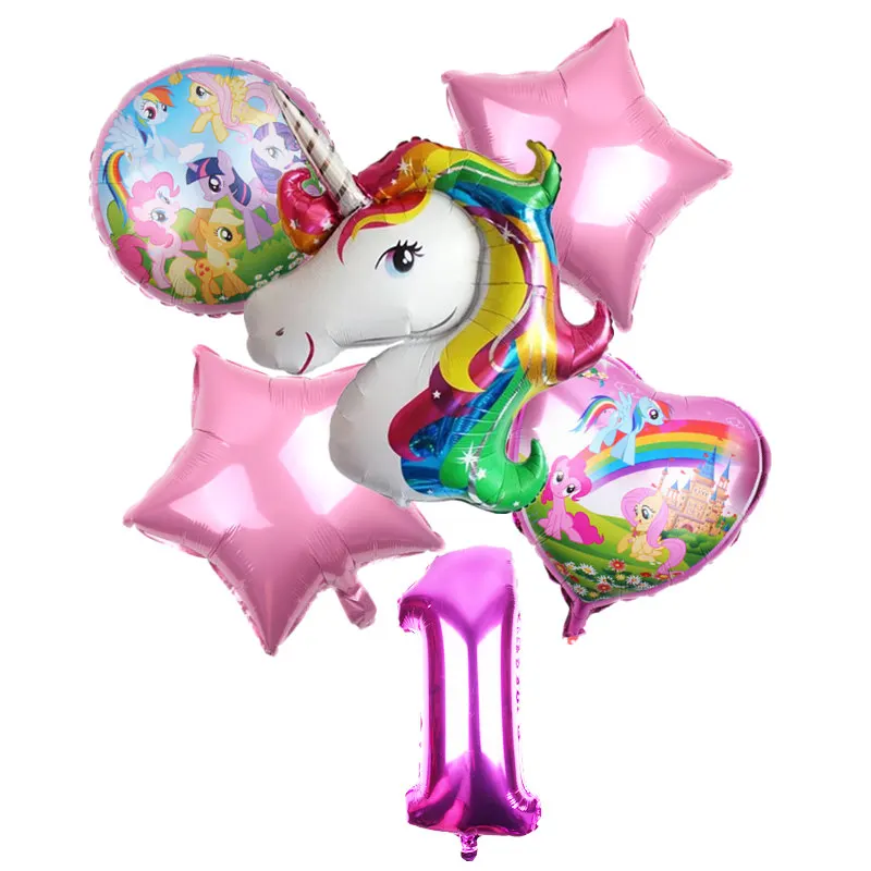 GOGO PAITY, новинка, 6 шт./лот, единорог, пони, цифровые алюминиевые ...