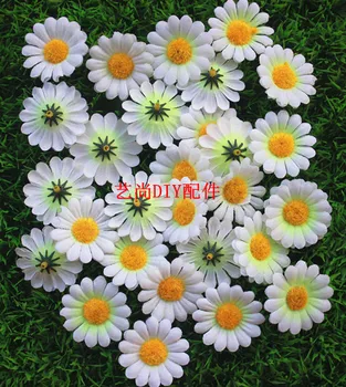 

4CM High Quality White Small Fabric Gerbera Daisies,Artificial Silk Sunflowers Heads,Flower garland,Home Wedding Decorations