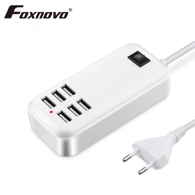 Foxnovo 6 Ports Phone USB Charger Multi Port USB Charging Socket Mobile