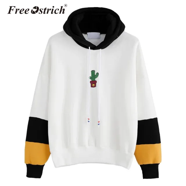 Bezpłatne strusie kobiety z kapturem Jumper kaktus wzór kolor bloku z długim rękawem bluza pulowerowe topy Moletom Sudadera Mujer Oct16 tanie tanio Bezpłatne strusie kobiety z kapturem Jumper kaktus wzór kolor bloku z długim rękawem bluza pulowerowe topy Moletom Sudadera Mujer Oct16 tanie tanio