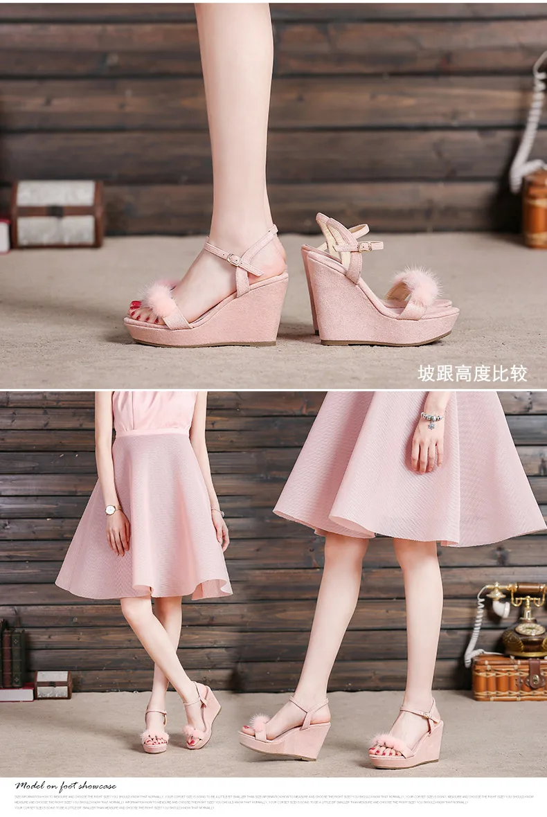 49_2019 Summer Fashion Womens Wedge Sandals Female Retro High Heeled Platform Rhinestone Shoes Online