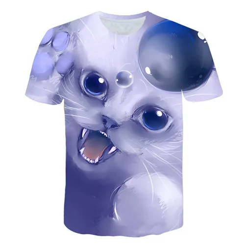 Ночная женская футболка с котом, Женский Топ с коротким рукавом, 3d harajuku, футболки, топ размера плюс футболка с изображением животного, женская футболка, Прямая поставка M-5X - Цвет: TX042