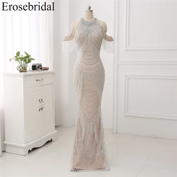 

New Autumn 2019 Evening Dress Long Mermaid Beading Evening Gowns Luxury Beaded Design robe de soiree In Stock 48 Hours Shipping