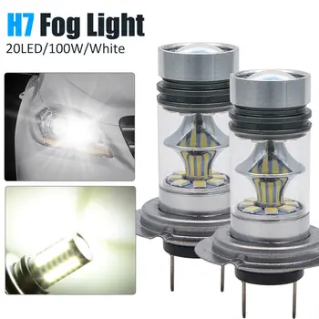 

2pcs/Pair H7 100W LED Fog DRL Driving Car Head Light Lamp Bulbs White Super Bright NEW
