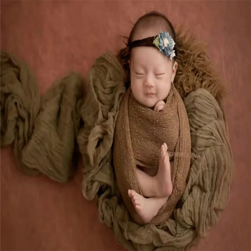 6 шт. 150 см класс 60 хлопок Новорожденный ребенок Фотография реквизит окрашенная Марля обертывание