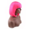 QQXCAIW Bob corto recto Cosplay traje de fiesta rosa 40 Cm pelucas de pelo sintético ► Foto 2/4