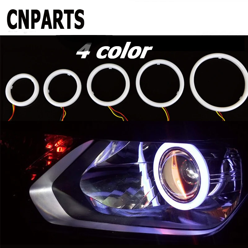 

CNPARTS Halo Ring Angel Devil Eyes Projector Headlight LED Light For Citroen C5 C4 C3 Mini Cooper Opel Astra H G J Vectra C Saab