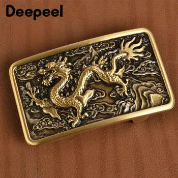 

Chinese Dragon Solid Brass Men Belt Buckles Fashion Metal Belt Head For Belt 38-39mm DIY Leather Craft Jeans Accessories YK111