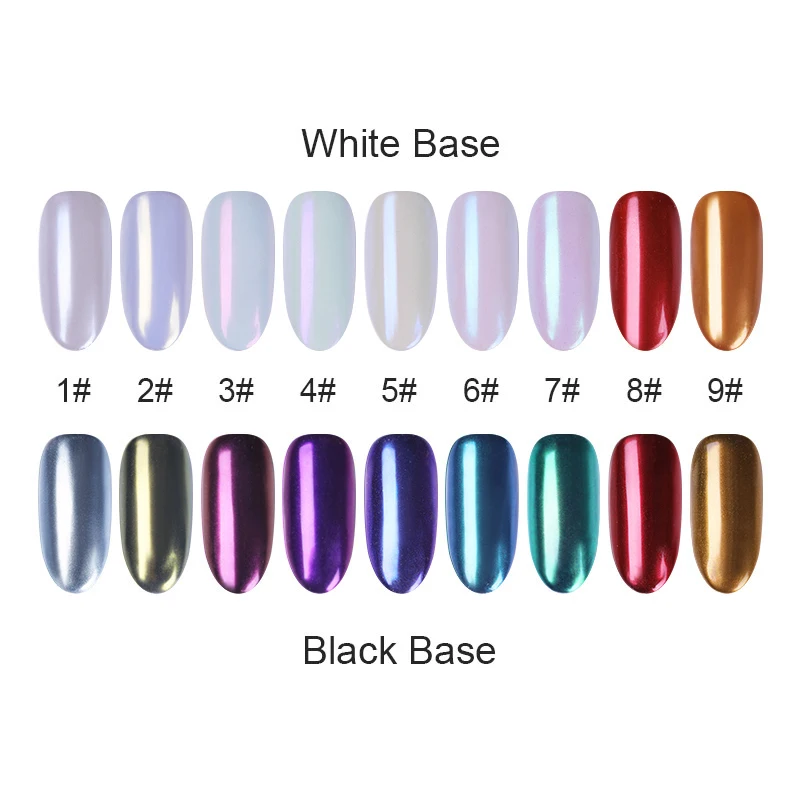 1 مربع مرآة بريق مسمار الكروم الصباغ الإبهار DIY صالون مايكرو التصوير المجسم مسحوق الليزر مسمار الفن زينة مانيكير الغبار