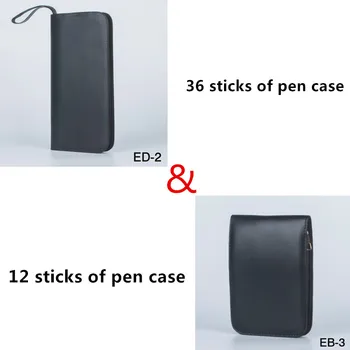 

2PCS Fountain Pen/Roller Pen Black bag Color Leather Zipper Case for 36 Pens 12 Pens new pencil bag