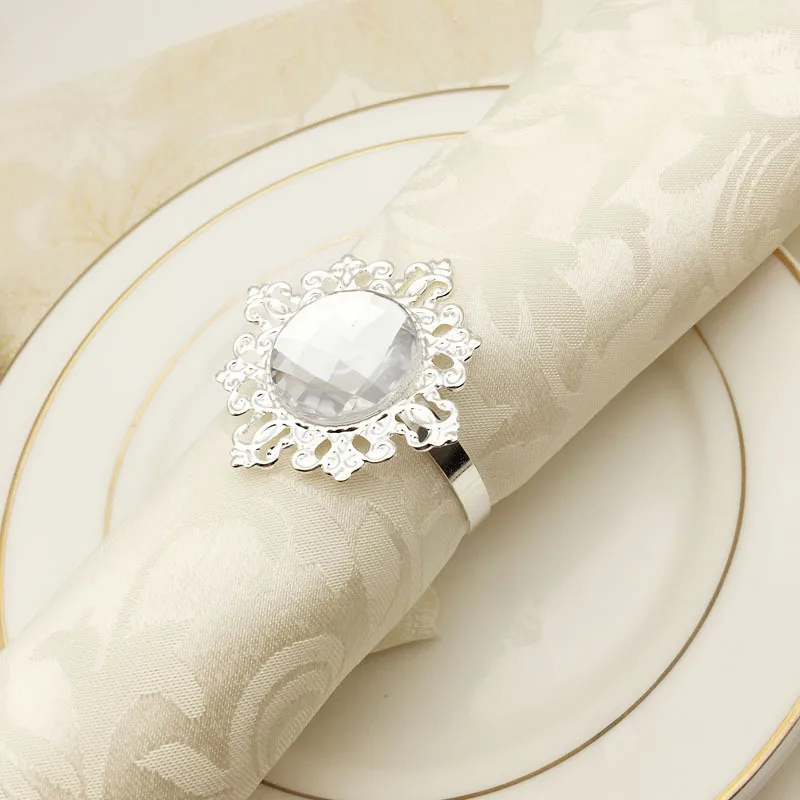 

12PCS metal square napkin buckle napkin ring ring cloth ring