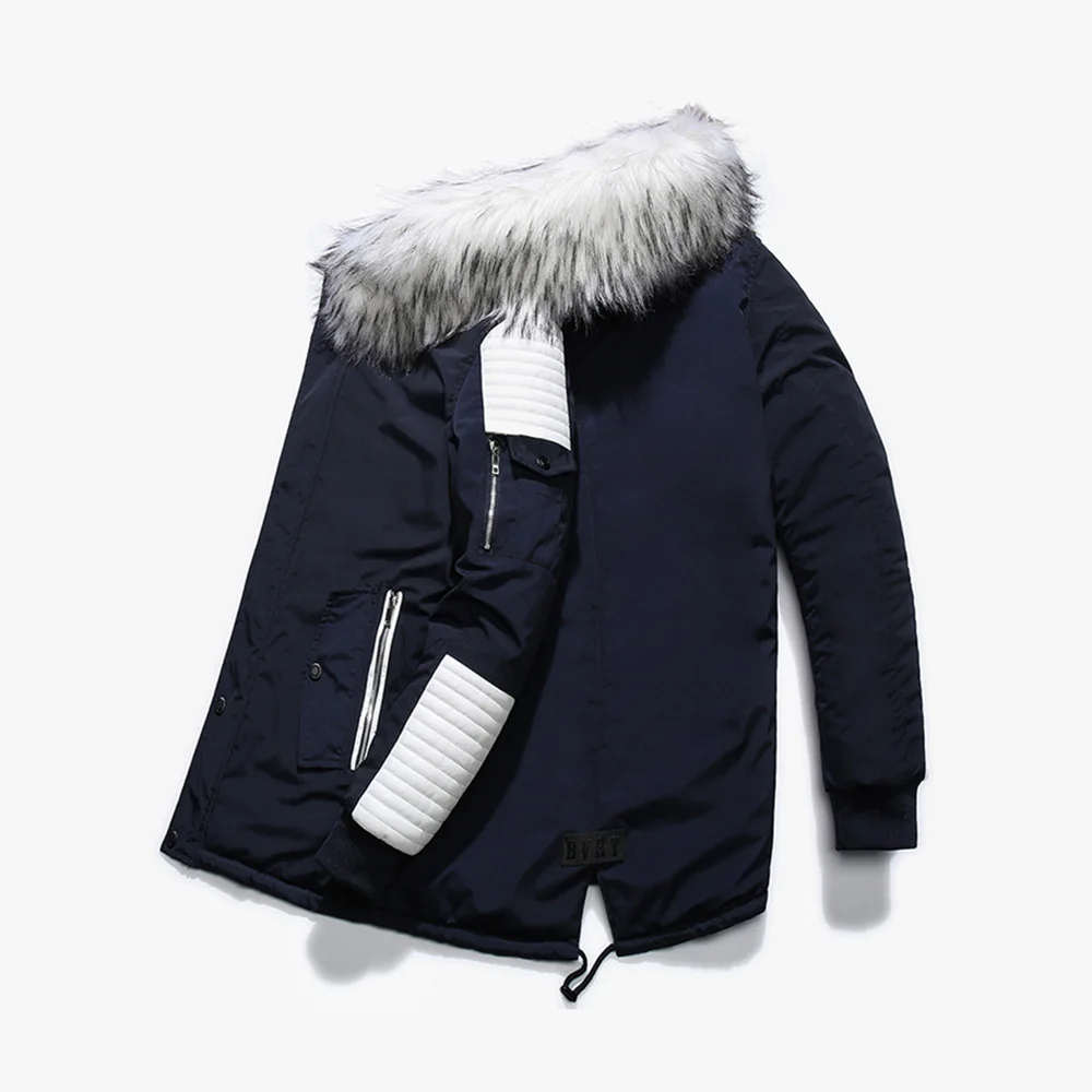 Новинка, мужские куртки, зимние повседневные пальто, одноцветная приталенная мужская куртка-бомбер, Мужская брендовая одежда