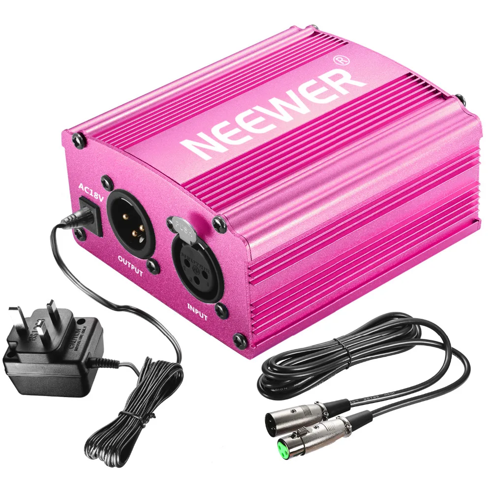 Neewer 1 Channel 48V Phantom microphones Power Supply with