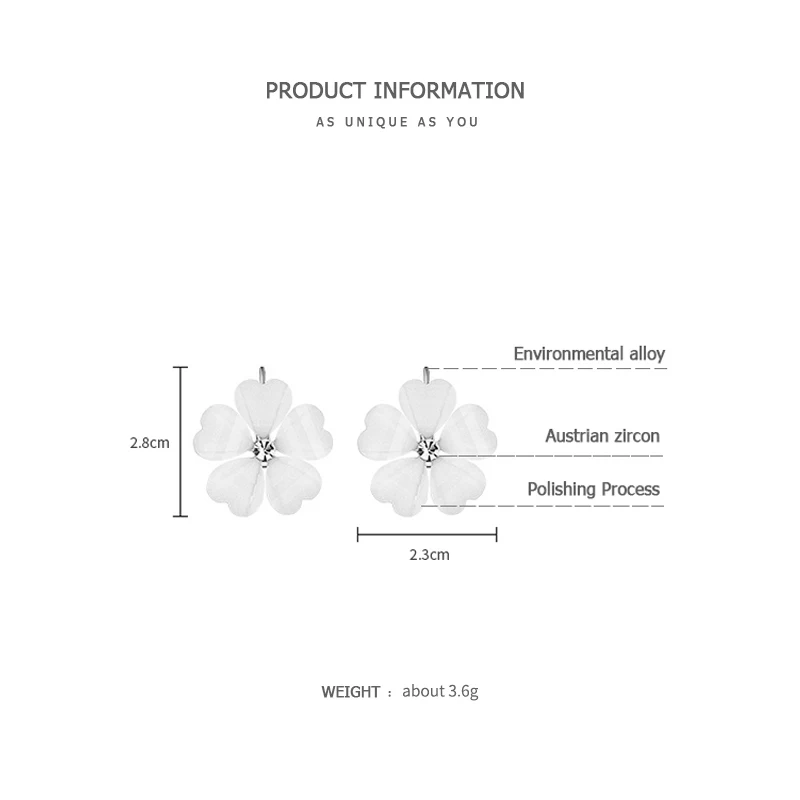 ZEGL Винтажные белые цветочные серьги Модные темпераментные лепестки серьги для женщин Персонализированные серьги