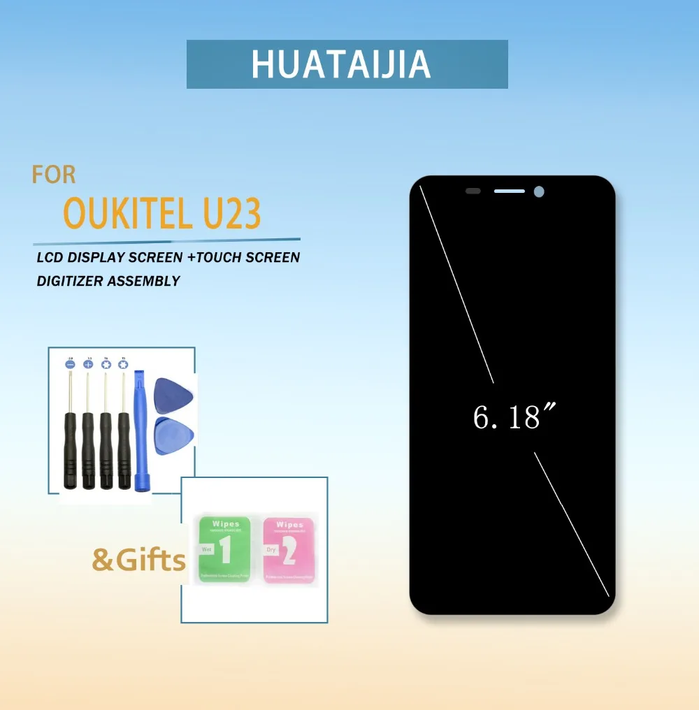 

NEW test ok 6.18inch For Oukitel U23 Touch Screen with lcd phone parts Touch Screen Digitizer Sensor Black For Oukitel U23