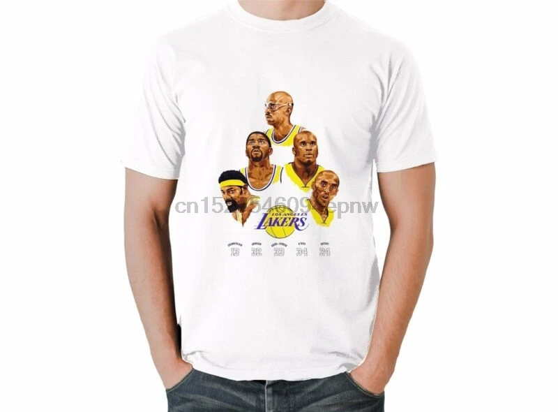 

LA LAKERS Dynasty T Shirt Magic Kareem Shaq Wilt HOF Black Mamba LOOK