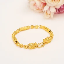 Gold dragon beads Bangle for Women Dubai Bride Wedding Ethiopian Bracelet Africa Bangle Arab Jewelry Charms Bracelet gifts jhplated one piece womens wedding bridal bangle bracelet dubai bangle jewelry africa arab gold color