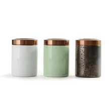 Tin Cover Mini Ceramic Tea Container Fresh-keeping Sealed Coffee Powder Cans Caddy Storage Box Portable Travel Tea Bag Organizer Tin Cover Mini Ceramic Tea Container Fresh-keeping Sealed Coffee Powder Cans Caddy Storage Box Portable Travel Tea Bag Organizer