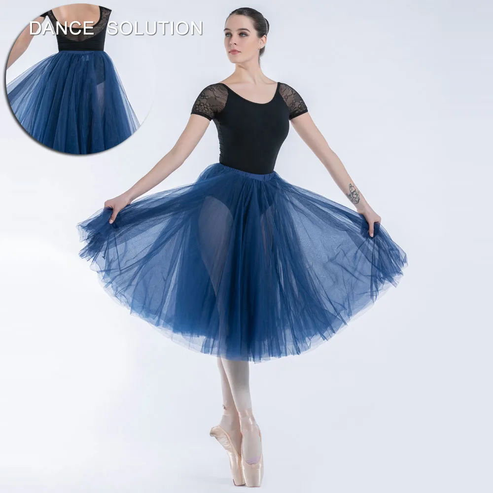 Темно-синяя фатиновая юбка балетная полуюбка для взрослых и детей балерины костюмы для сценических выступлений платье стандартного размера 6 цветов 18592