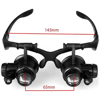 

8 Lens Magnifier Magnifying Eye Glass Loupe Jeweler Watch Repair with LED Light QJS Shop