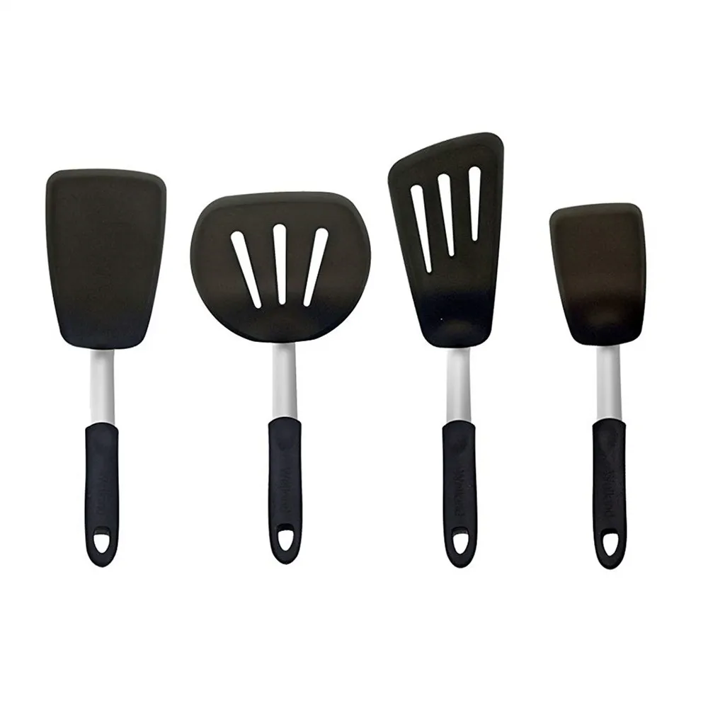 4pieceTop Grade High Heat Resistant Silicone Spatulas Turner Set & The