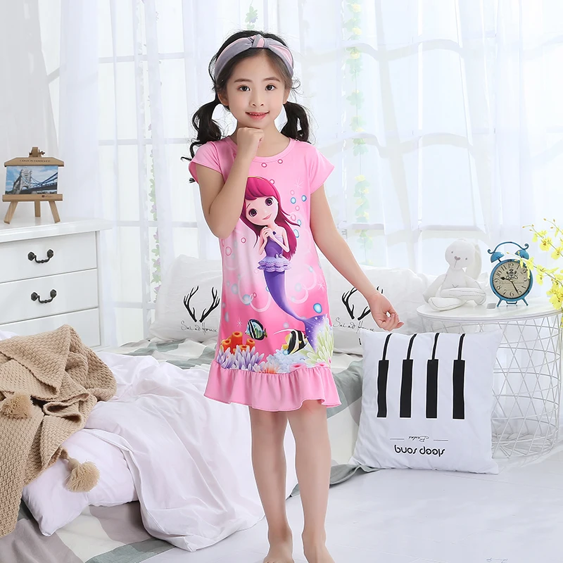 A906 новое платье принцессы в ковбойском стиле для девочек, ночная рубашка с мультяшным принтом Детские платья ночная Пижама, пижамы для детей, ночное белье Одежда Домашняя одежда