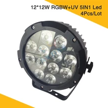 4 шт./лот) Dj Hex Quaity 12 шт.* 12 Вт светодиодный PAR-прожектор rgbw+ UV 5в1 светодиодный сценический свет для сценическое для ночного клуба вечерние светильники
