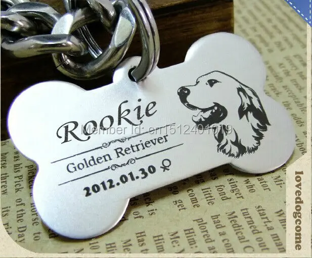 gold dog name tags