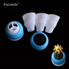 Facemile 1PC 3 Hole Icing Bag Russian Piping Tips Nozzle Facemile 1PC 3 Hole Icing Bag Russian Piping Tips Nozzle